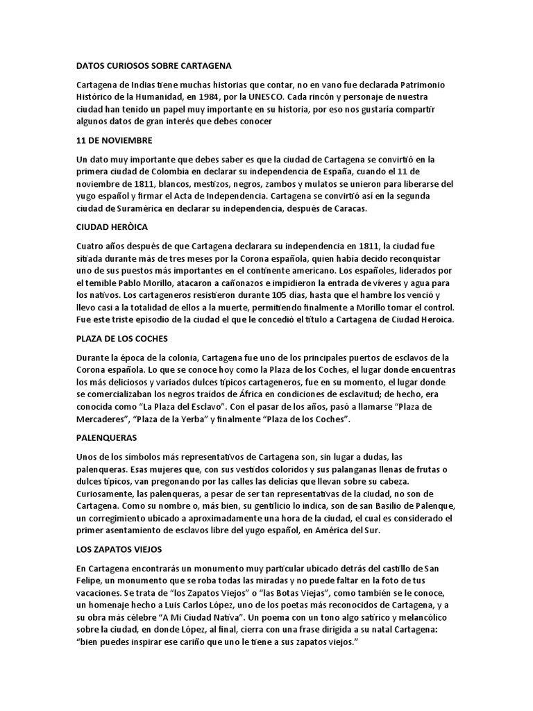 Cartagena Colombia, ven a conocerla 3 Datos curiosos y culturales sobre Cartagena